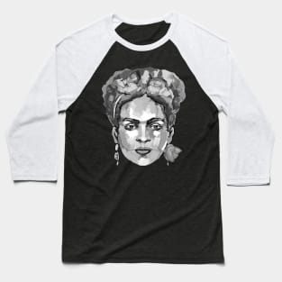 Frida Kahlo Black and White 3 Baseball T-Shirt